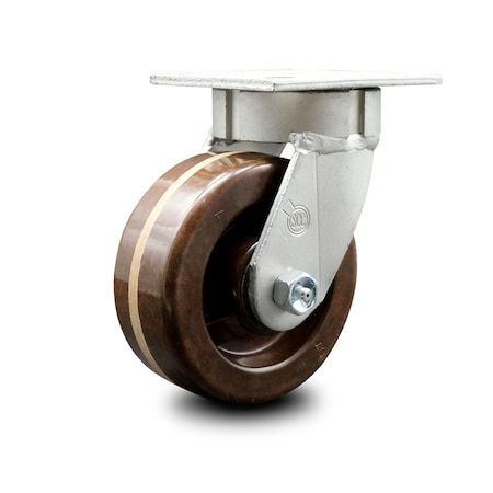 Service Caster 5 Inch Kingpinless High Temp Phenolic Wheel Swivel Top Plate Caster SCC SCC-KP30S520-PHRHT